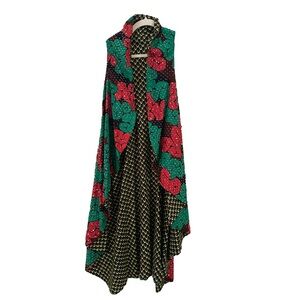 African Mud cloth Studded Long Vest